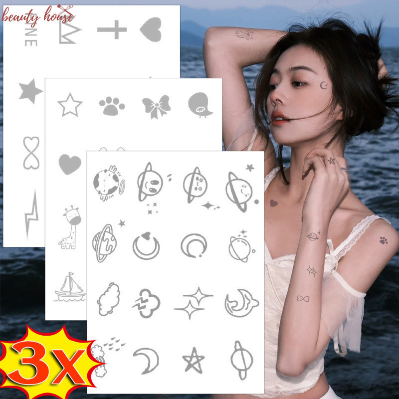 [BZ] สติ๊กเกอร์รอยสักชั่วคราวสมุนไพร |   Color Changing Body Art 24-48H, การถ่ายเทน้ําการ์ตูนสําหรับ