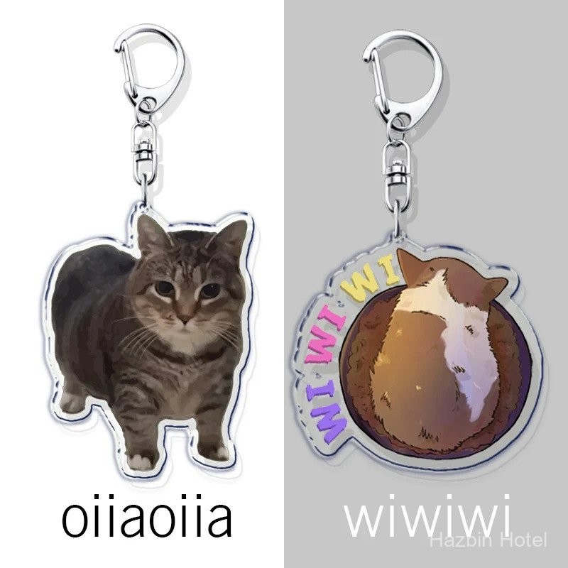 ตลก Brainrot พวงกุญแจแมว Wiwiwi หมุนได้ สำหรับอุปกรณ์กระเป๋า OIIA OIIA มีม Uia เหมียว พวงกุญแจ ของขว
