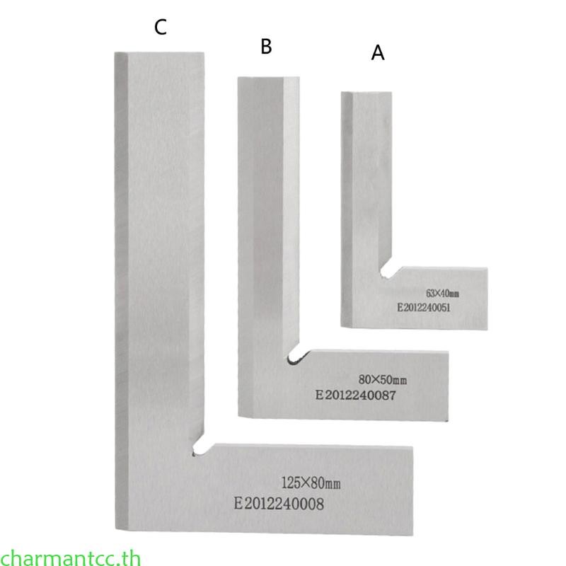 Charmantcc Precision Machinist Square Engineer Square ไม้บรรทัดมุมขวา 90 องศา สแตนเลส