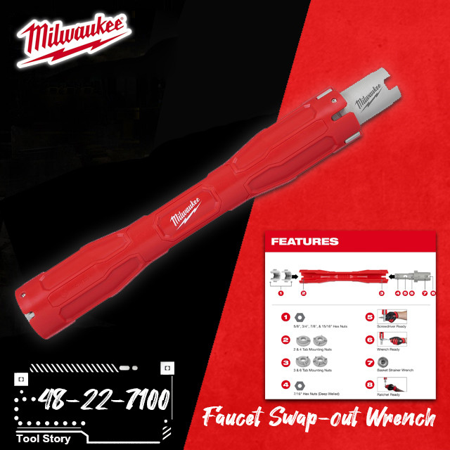 Milwaukee - 48-22-7100 ประแจขันน็อตใต้อ่างอเนกประสงค์