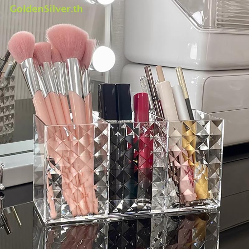 Goldensilver โปร่งใส Lip เครื่องสําอางแต่งหน้าแปรงแต่งหน้าอะคริลิคเครื่องมือกล่องเก็บกรณี Make-up ผู้ถือแปรงตาราง Organizer เครื่องมือแต่งหน้า TH - รูปที่ 5