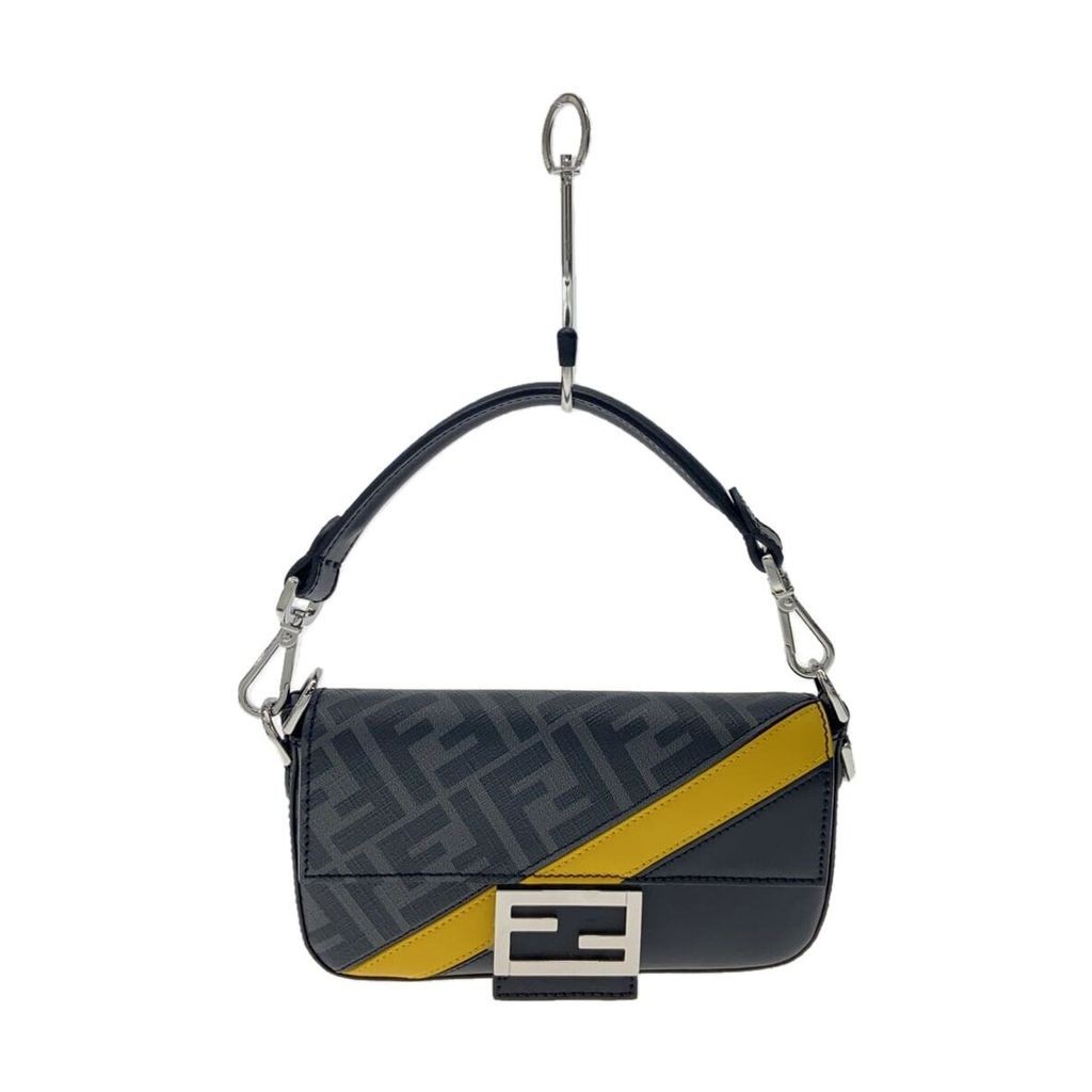 Fendi กระเป๋าสะพาย PVC x Leather Zucca 2 Way BLK ส่งตรงจากญี่ปุ่น มือสอง
