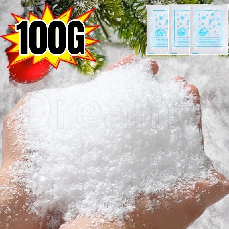 50/100g ผงหิมะคริสต์มาสประดิษฐ์-ผงหิมะปลอม-เครื่องประดับต้นคริสต์มาส-เกล็ดหิมะจําลอง-เกล็ดหิมะตกแต่งคริสต์มาส-ตกแต่งปีใหม่- DIY ฉากฤดูหนาว Props