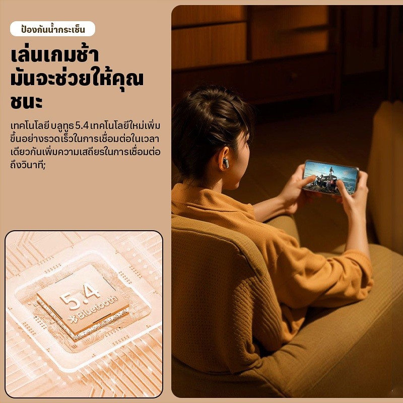 CANTIKLIFE TWS V68 หูฟังบลูทูธ หูฟังไร้สาย หูฟังtws กันน้ำ IPX7 กันน้ำความหน่วงต่ำ ANC ลดเสียงรบกวนกึ่งในหูกีฬาหูฟังเล่น