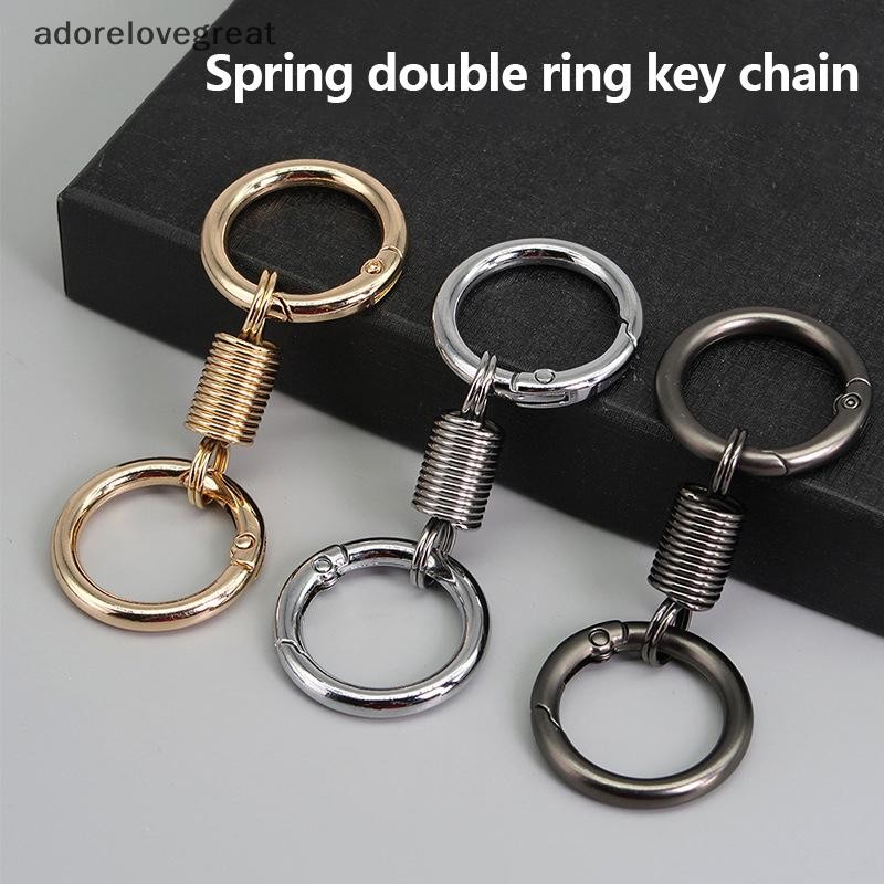 Alt บุคลิกภาพฤดูใบไม้ผลิ Double Coil พวงกุญแจ Carabiner หัวเข็มขัด Key แหวน Anti-lost ปีนเขา Hook รถ Keychians อุปกรณ์เสริมของขวัญ DRG