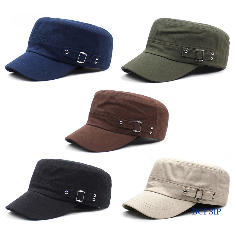 Fancyqube Casual แบนหมวกกีฬากลางแจ้ง Sun หมวก Vintage ทหารหมวก Simply ผู้หญิงผู้ชายขี่จักรยานวิ่งหมวก Snapback เบสบอลหมวก