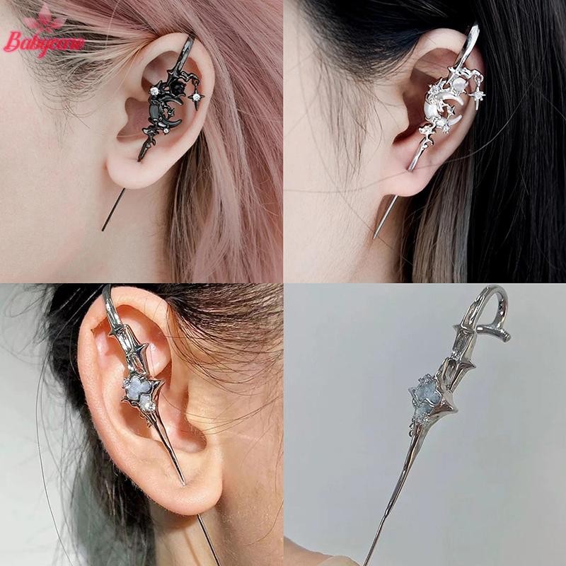 Byce> อารมณ์เรขาคณิตสี่จุด Star ต่างหูโลหะหูสะพาน Handmade จี้น้ําหนักเบาเครื่องประดับแฟชั่นใหม่