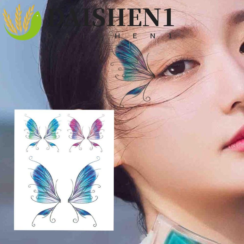 Daishen1 สติกเกอร์รอยสัก กลิตเตอร์ กันน้ํา ไม่เป็นอันตราย หลากสี สําหรับเด็ก และผู้ใหญ่