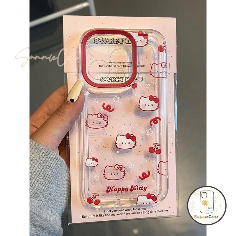 น่ารัก Hello Kitty เคสไอโฟน6 เคส IPhone 15 14 13 12 16 11 Pro Max X XR XS Max 7 8 Plus SE 2020 โปร่งใส  เรียบง่าย เคส