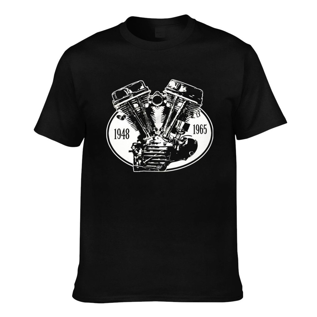 Panhead Chopper Motor Motorcycle Mens Custom T-Shirt