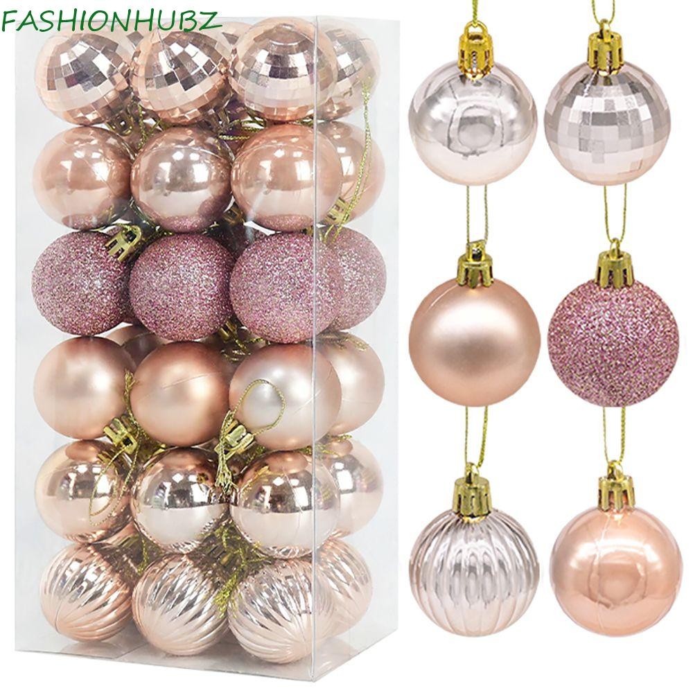 Fashionhubz ตกแต่งคริสต์มาสเทศกาลปีใหม่ 4 ซม.อุปกรณ์คริสต์มาสจี้คริสต์มาสสําหรับต้นคริสต์มาส Drop เครื่องประดับ Glitter ตกแต่งบ้าน