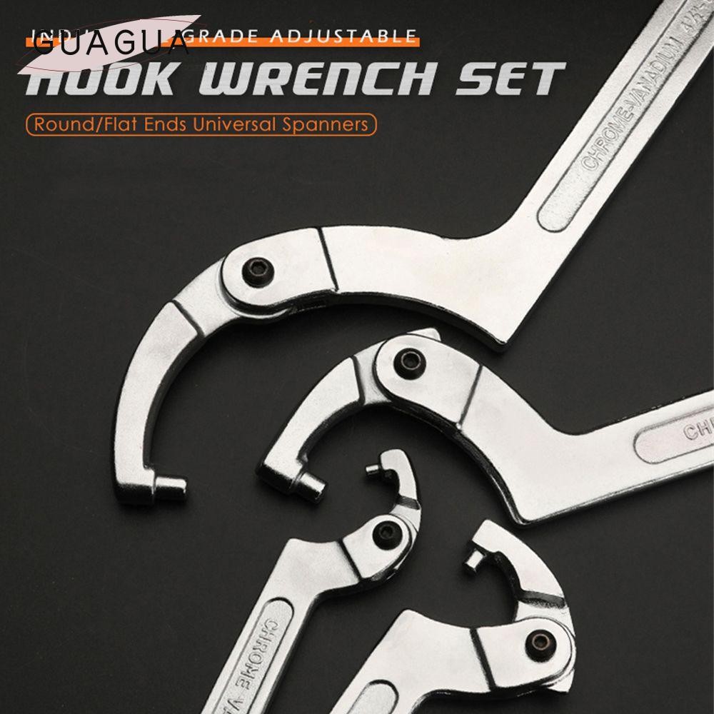 Guogua ปรับ Spanner เครื่องมือ 32 มม. ~ 75 มม.มัลติฟังก์ชั่น Nut Key ลบฝาครอบ Universal Hook ประแจ