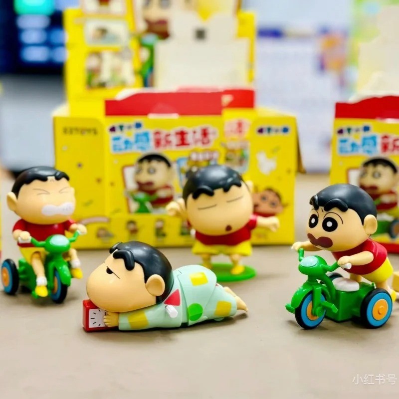 3d Crayon Shin Chan ย้ายของเล่น Action Figure อะนิเมะ Clockwork ตารางแสดงตุ๊กตาคอลเลกชันของเล่นเด็กคริสต์มาสของขวัญ