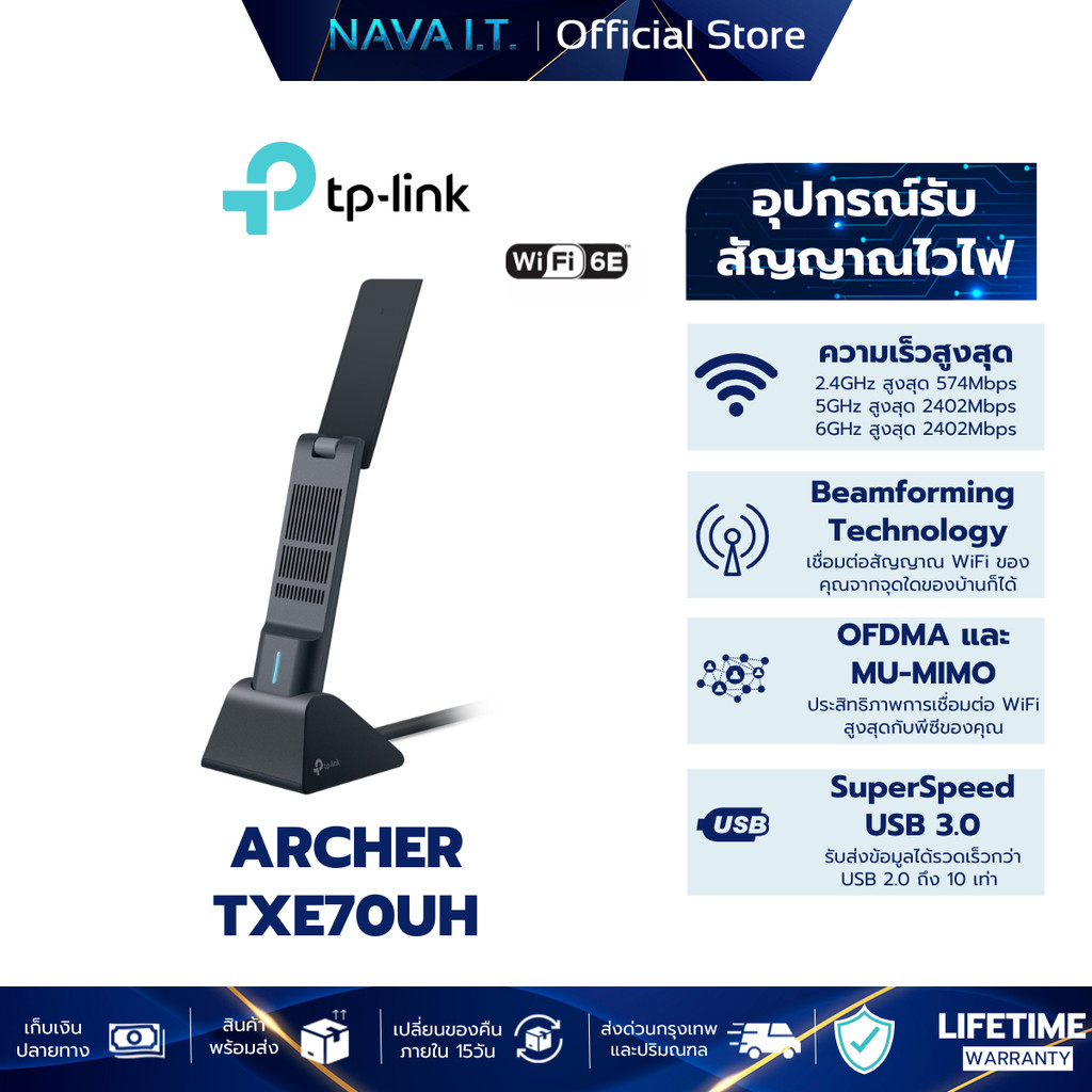 TP-LINK ARCHER TXE70UH AXE5400 Wi-Fi 6E High Gain Wireless USB Adapter