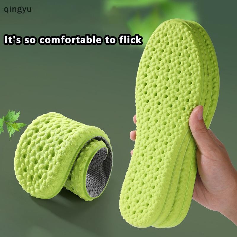 [qingyu] Shock Absorption สบาย Breathable Deodorant Insole Arch Support Latex Soft ดูดซับเหงื่อวิ่งเท้า Care สต็อกใหม่