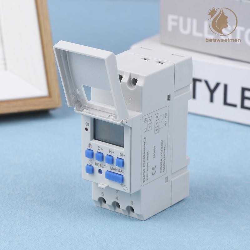[PE] 1 ชิ้นอิเล็กทรอนิกส์รายสัปดาห์ 7 วัน Programmable Digital Timer Relay Control 220V 230V 10A 16A Din Rail THC15A Timer TH