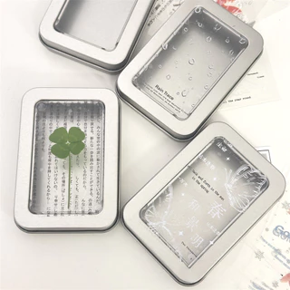 กล่องดีบุกเงิน Flip Cover Case กล่องเหล็ก Mini Storage Box Desk Organizer