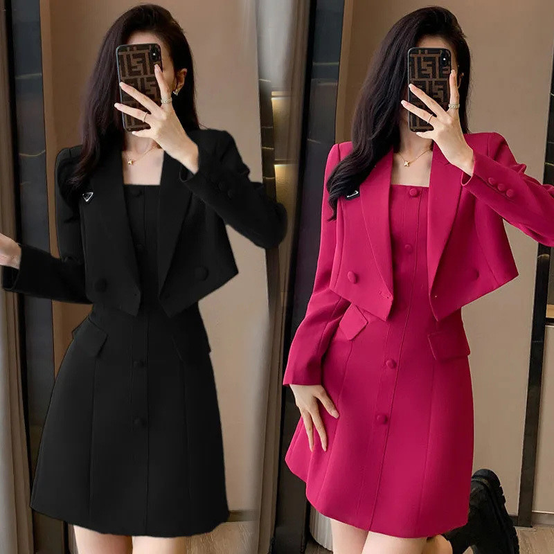 Fashionable New Spring Women's Suit with Suspenders2024Coat Suit Skirt Dress Temperament /Suit