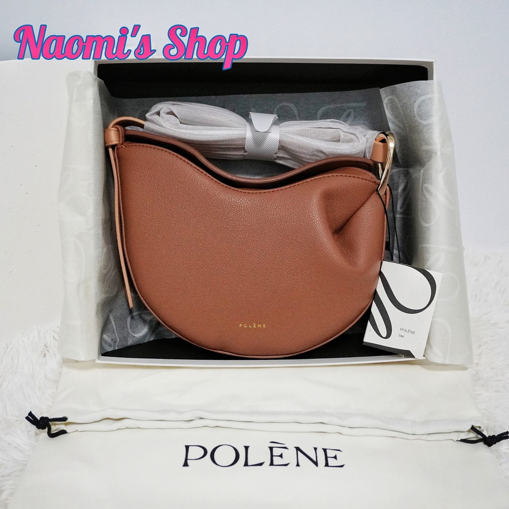 [พร้อมกล่องของขวัญเดิม + ถุงเก็บฝุ่น] Po**lene Tonca Textured Sling Bag หนังแท้ Paris Womens Bag