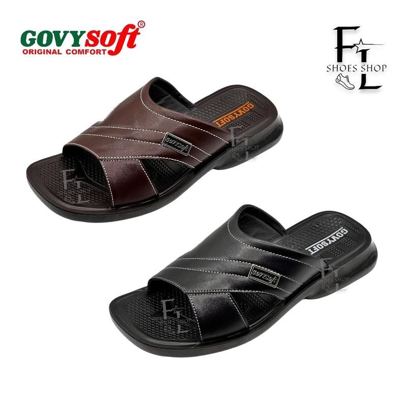 Govysoft PU รุ่น 3122 ဖိနပ် ယောက်ကျား  ခြေညှပ်ဖိနပ် ဖိနပ်အထူboy ဖိနပ်ထိုင်း รองเท้าแตะ รองเท้าแตะแบบสวม รองเท้าผู้ชาย