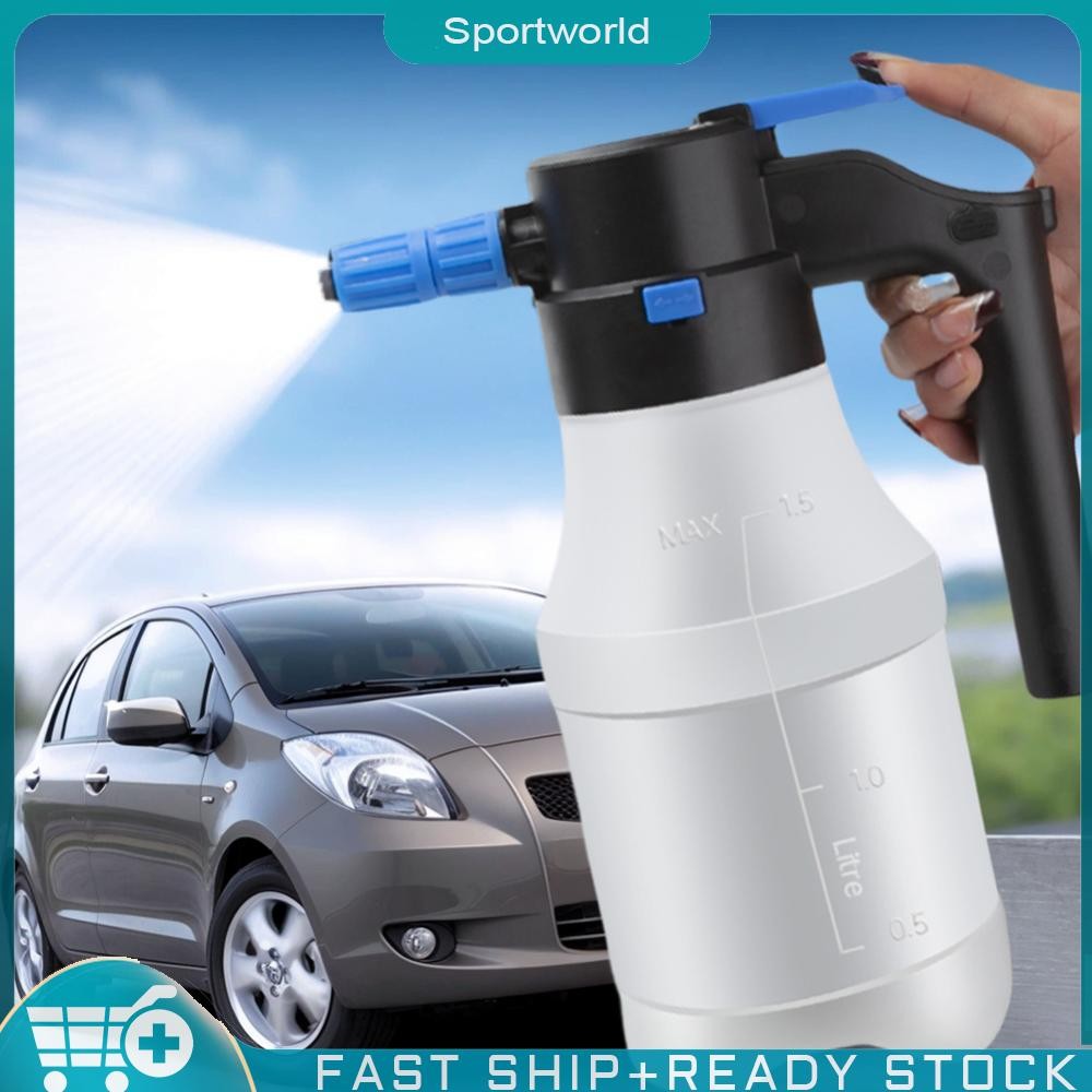 Sportworldin Stock 1.5L ทนทานเครื่องฉีดโฟมไฟฟ้า USB ชาร์จมือปั๊มโฟม Sprayer -9DE