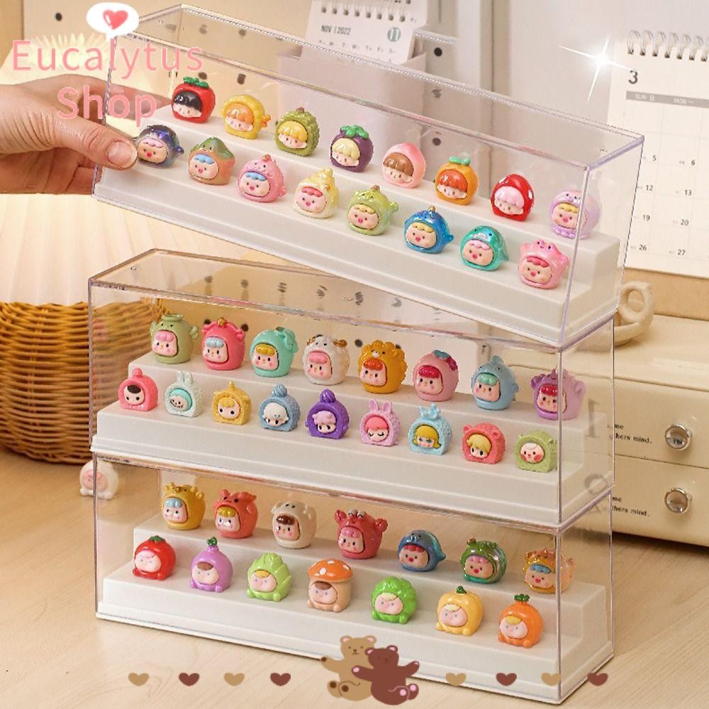 Eucalytus1 Doll Display Rack, กล่องเก็บกล่องกันฝุ่นโปร่งใส, ตู้โมเดลแอ็คชั่นของเล่นซ้อน Popmart