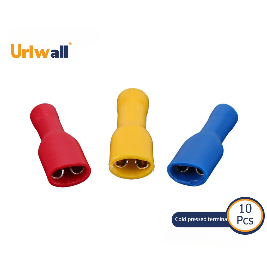 10/50 ชิ้น FDFD2-250/1.25-250/5.5-250 หญิงฉนวน Terminal Terminal Cold Press Pre-ฉนวน Connector Terminal
