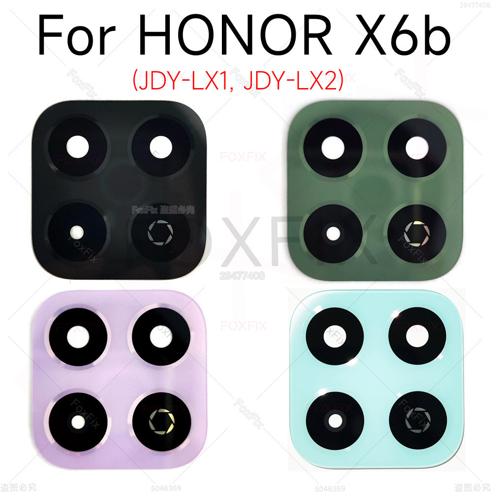 เลนส์กล้องด้านหลังสําหรับ HONOR X6b ฝาครอบกระจกกล้องด้านหลังเปลี่ยน + เทปกาว JDY-LX1 JDY-LX2
