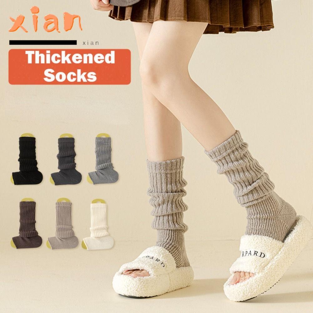 Xianen ขาอุ่น, น่ารักหวานถัก Lolitas ถักถุงเท้า, สีทึบ Boot Warmers ฤดูใบไม้ร่วงฤดูหนาว