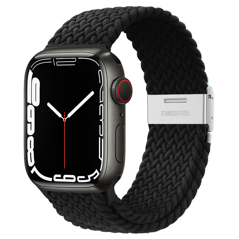 ไนลอนสายรัดยืดหยุ่น Band ถัก Solo Loop สําหรับ Apple Watch s10 42 46 มม. iWatch Series 10 9 8 7 SE 5 Ultra 2 49/45/44/42/41/40/38 มม. - รูปที่ 5