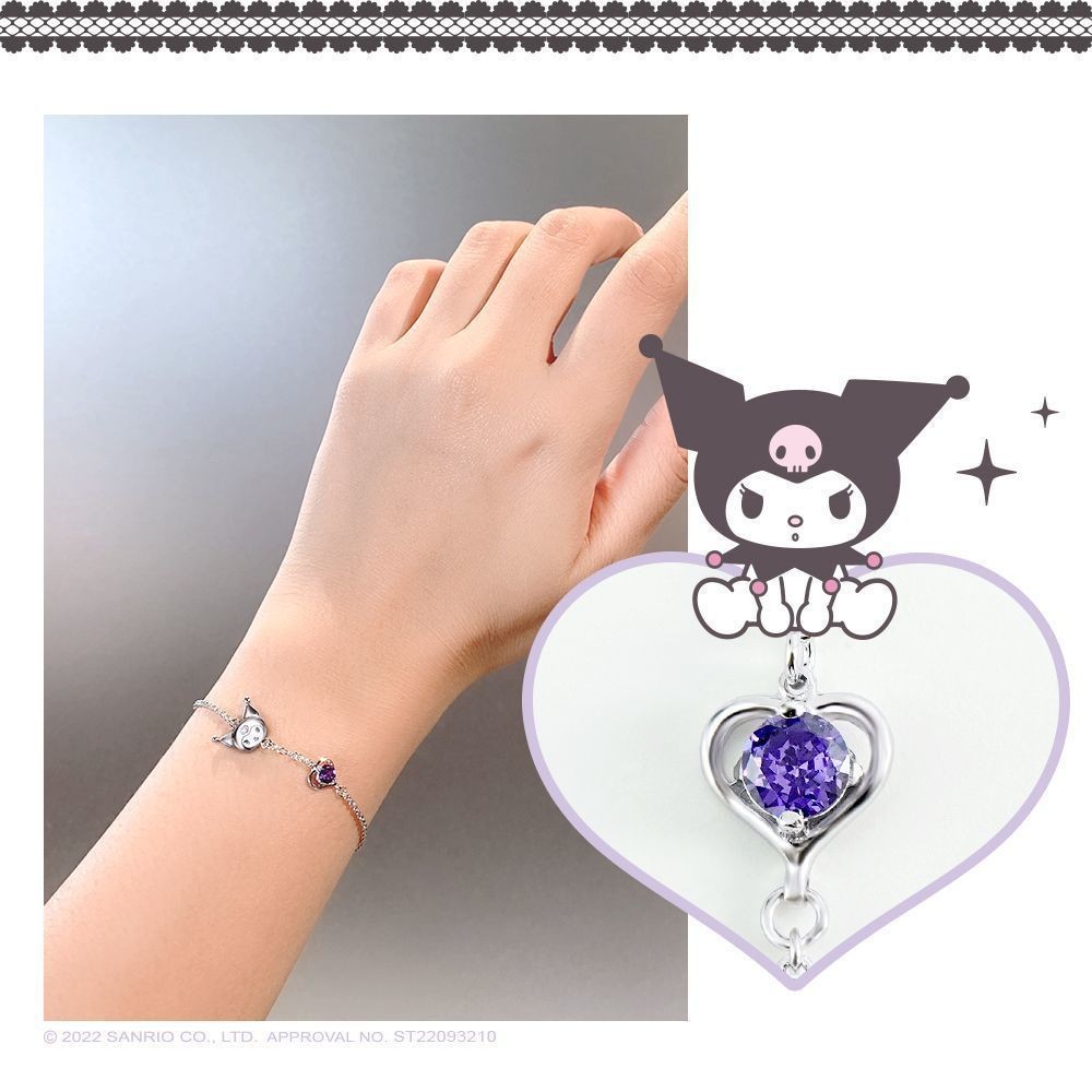 Sanrio Kuromi สร้อยข้อมือหัวใจ HelloKitty ออกแบบเฉพาะรุ่นใหม่ของขวัญวันเกิดนักเรียนแฟน11201