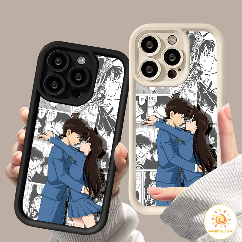 ราคาถูก เคสโทรศัพท์ลายอนิเมะนักสืบโคนันป้องกันการตก For iPhone12 13 14 15Pro MAX X XS XR XS 6 7 8Plus SE20