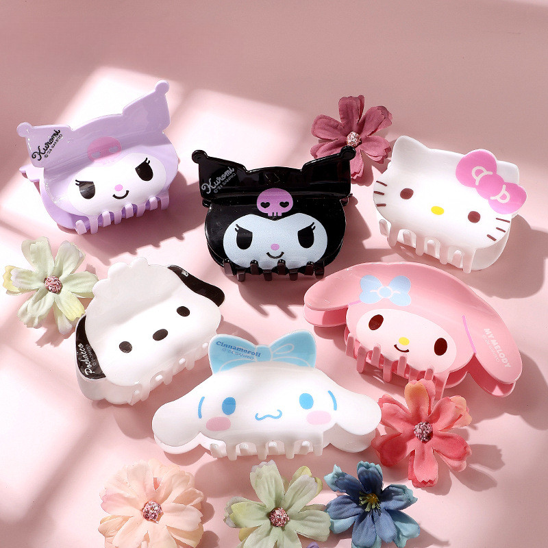 [Magpie] กิ๊บติดผมอะคริลิค Sanrio Hello Kitty Melody เครื่องประดับผมคลิปฉลามการ์ตูนน่ารัก