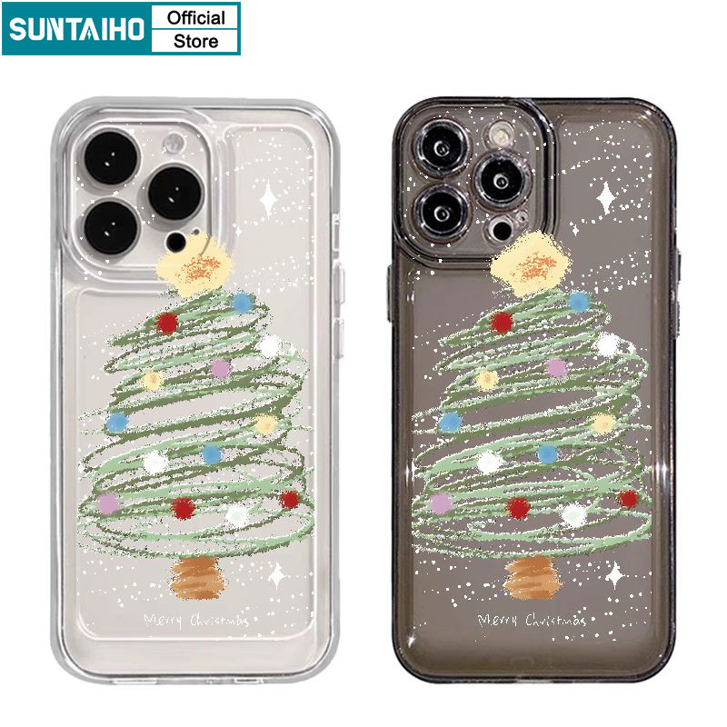 Suntaiho เคสไอโฟน ที่ไม่ซ้ํากันปลอกเกล็ดหิมะต้นคริสต์มาสรูปแบบเคสโทรศัพท์สําหรับIphone 16 15 14 13 12 11 Pro Max IP 7 8 Plus Iphon X Xs XR Xs Max TPU Soft Premiumกันกระแทกปกหลัง