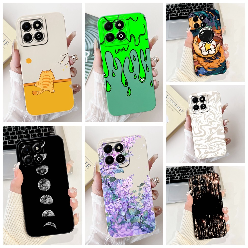 เคสโทรศัพท์ Honor X6b เคสแฟชั่นน่ารักดอกไม้แมวนักบินอวกาศซิลิโคน JDY-LX1 JDY-LX2 ฝาหลัง