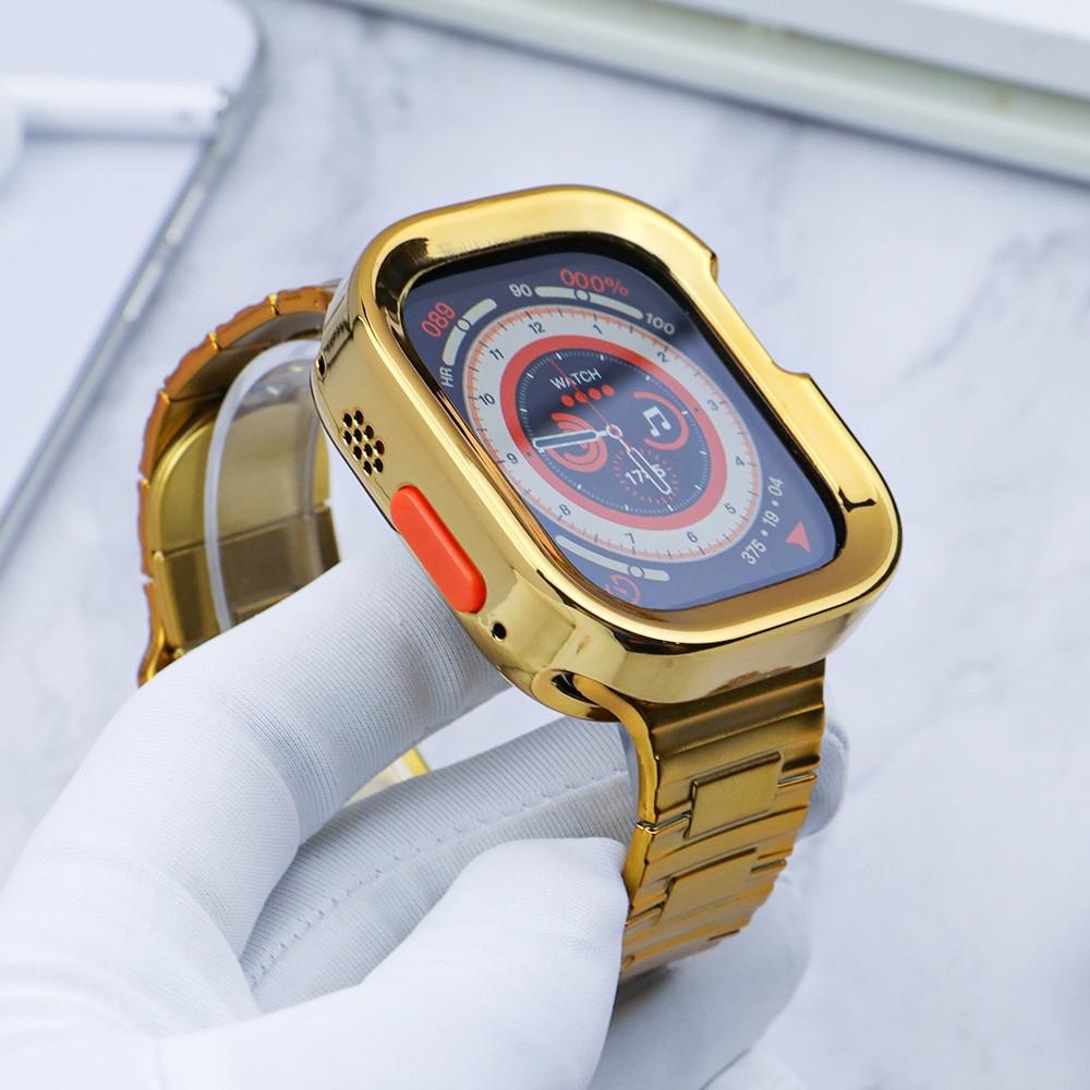สายยางชุบ + TPU Cover Protection Case สําหรับ Apple Watch S10 46 42 45 44 41 40 Iwatch 10 9 8 7 6 5 4 Se