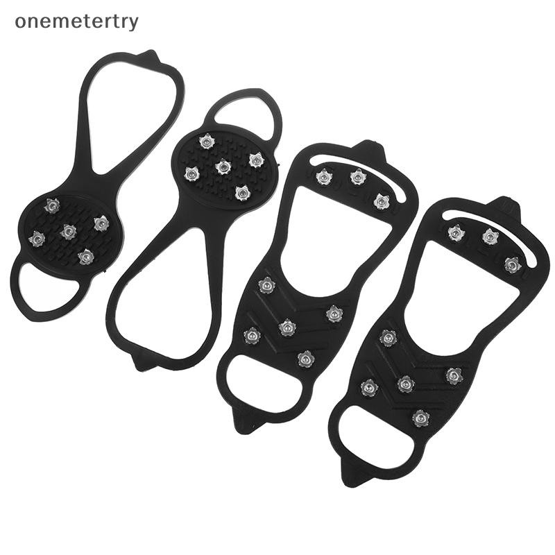 Onem ฤดูหนาวกีฬารองเท้าสําหรับผู้หญิงผู้ชาย 2PCS 5/8-Stud Anti-Slip Ice Claws Snow Climbing Spike Grips Crampon Cleats รองเท้า n