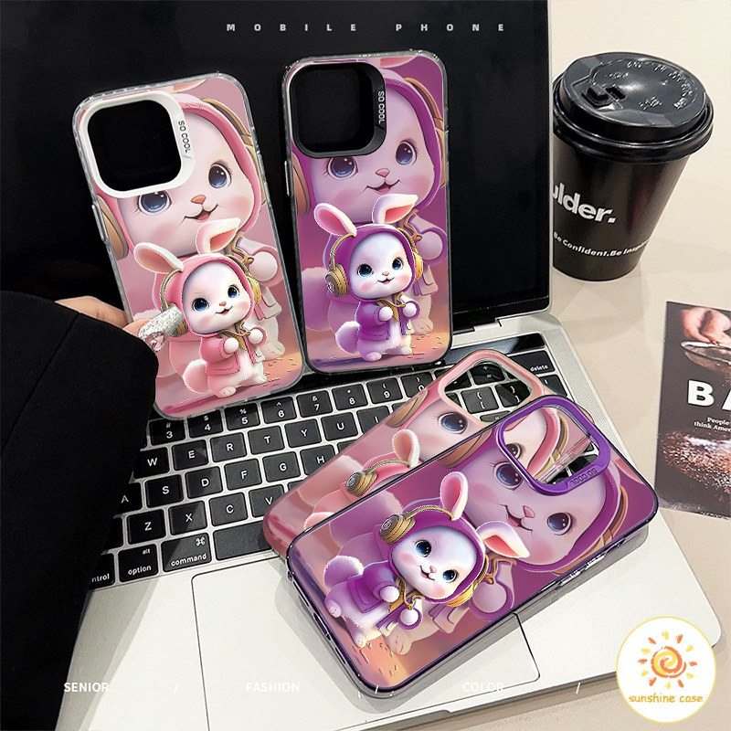 🔥GOOD🔥 เคส iPhone เรียบง่ายสไตล์อะนิเมะกระต่ายแฟชั่น 3 มิติ ไอโฟน11 For iPhone12 13 14 15 16 Pro MAX X XS XR XS 7 8Plus