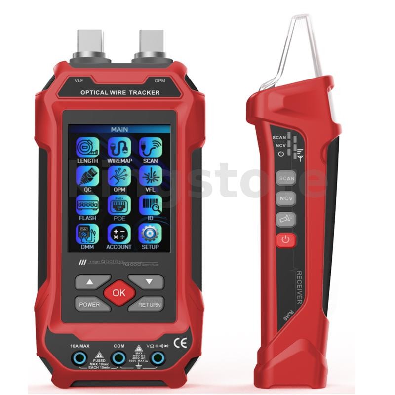 Av TOOLTOP ET636/ET638 เครื่องทดสอบสายเคเบิลและมัลติมิเตอร์ 3.2 นิ้วหน้าจอสี DCV ACV DCA ACA ความต้านทานความจุความถี่แบตเตอรี่แบบชาร์จไฟได้