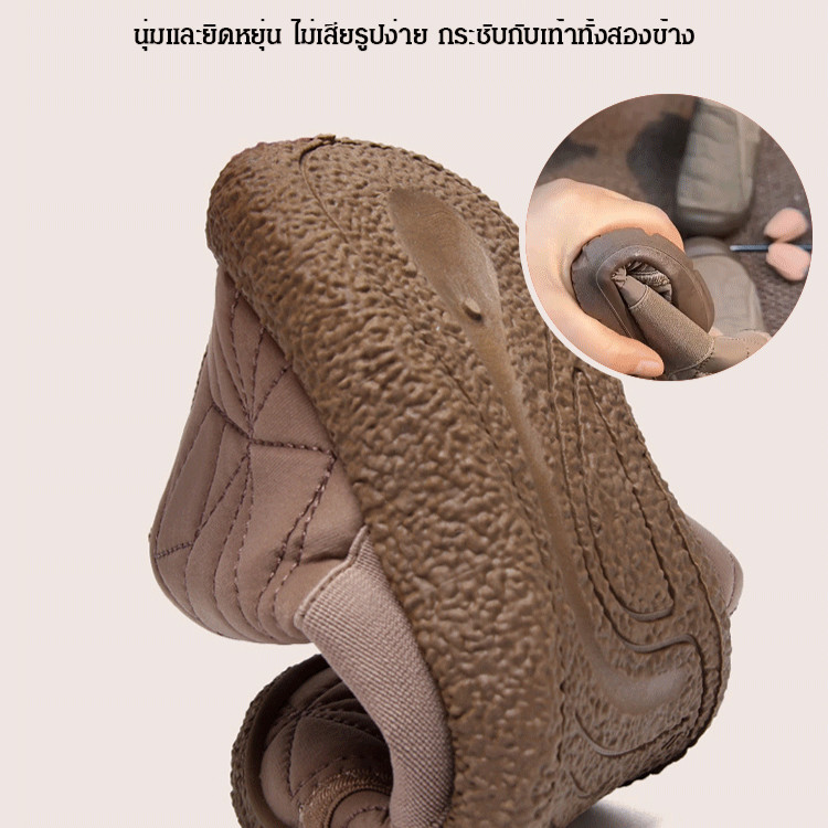 ✅รองเท้าบูทกันหนาวแบบหุ้มข้อหนาให้ความอบอุ่น✅【ลำลองแมทช์ง่าย】พื้นรองเท้ายางกันลื่น รองเท้าผ้าฝ้ายกันน้ำสำหรับผู้หญิงที่สวมใส่สบายในฤดูหนาว - รูปที่ 3