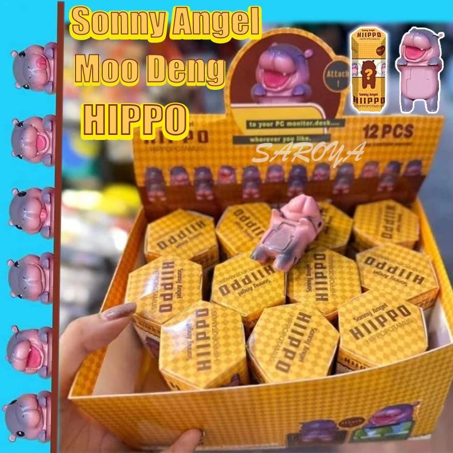 Sonny Angel Moo Deng Hippers กล่องตาบอด Mini รูป Sonny Angel HIPPO โทรศัพท์ตกแต่ง qiazhilth