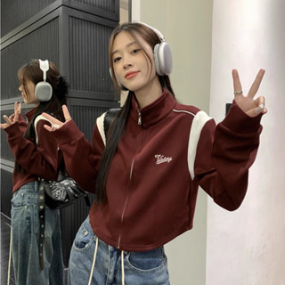 Solovely ผู้หญิง สไตล์เกาหลี แขนยาว ซิปเต็มตัว เสื้อสเวตเตอร…