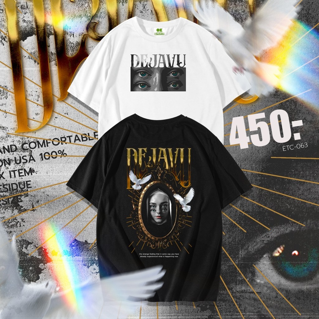 OK Apparel เสื้อยืดคอกลมแขนสั้น ลายเดจาวู Dejavu Oversize Cotton USA