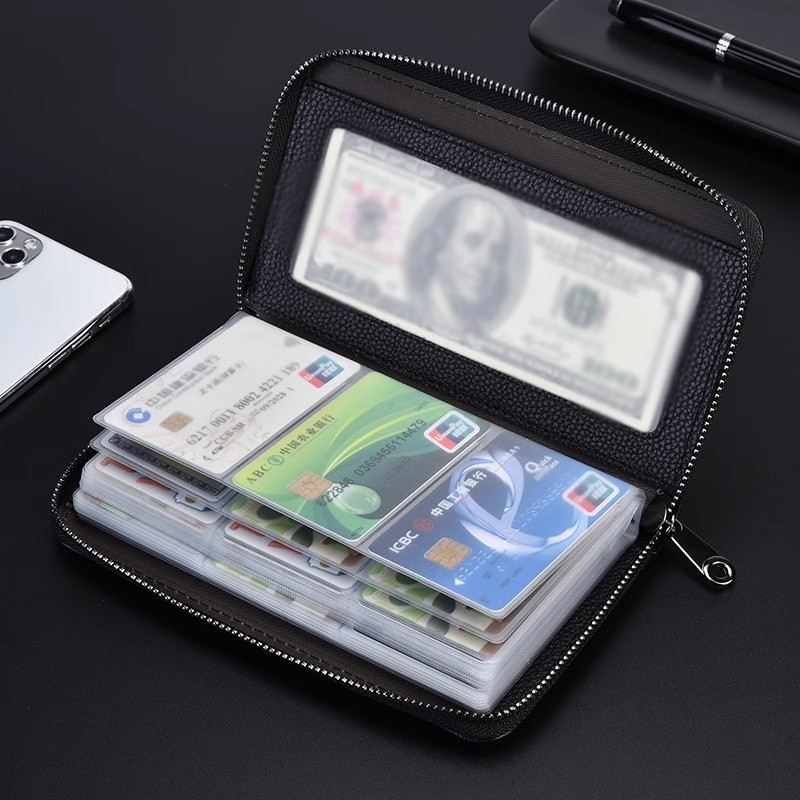 ผู้ถือบัตรซิป 60 ช่องใส่การ์ดยาวขนาดใหญ่ความจุ Multi-Card Slots ผู้ถือบัตรออร์แกนผู้ถือบัตรผู้ชายผู้หญิง Multi-Function