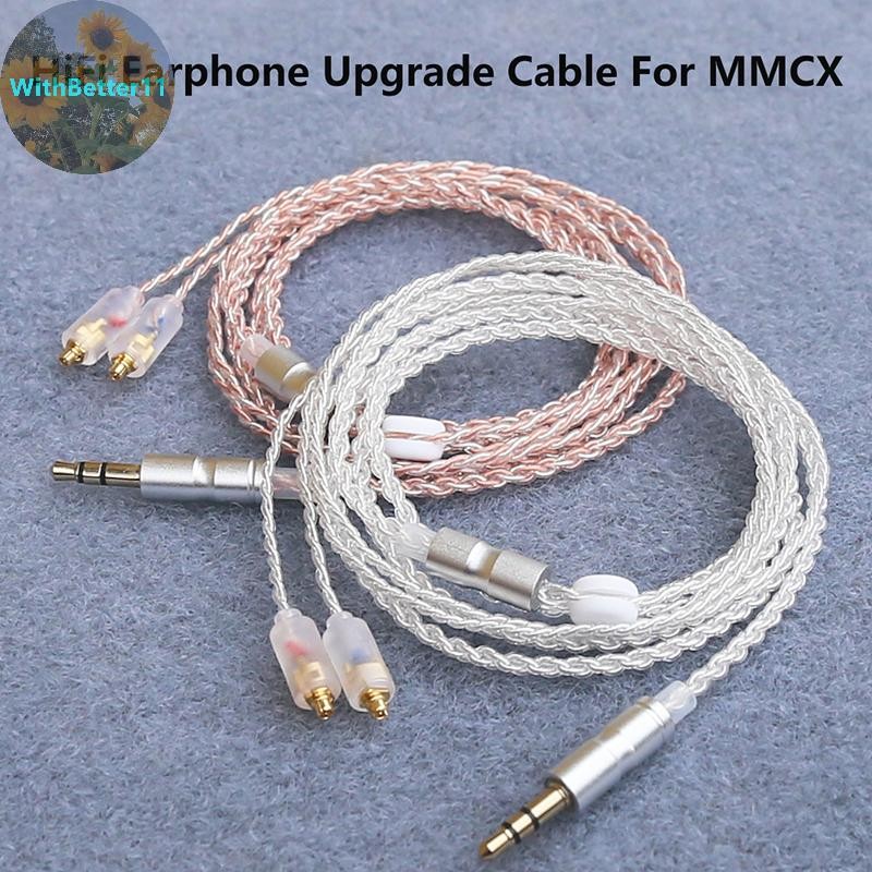 Better HiFi หูฟังอัพเกรดสาย MMCX 3.5 มม.1.2 ม.สายชุบเงินสําหรับ IE200/IE300/IE600/IE900/ N5005/N30 T