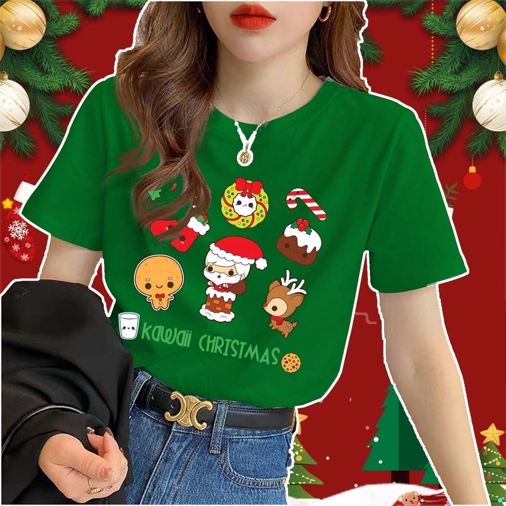 COD (จัดส่งในกรุงเทพฯ) MAO Shop ต้นคริสต์มาส พิมพ์ลาย เสื้อครอบครัวคริสต์มาส วันคริสต์มาส