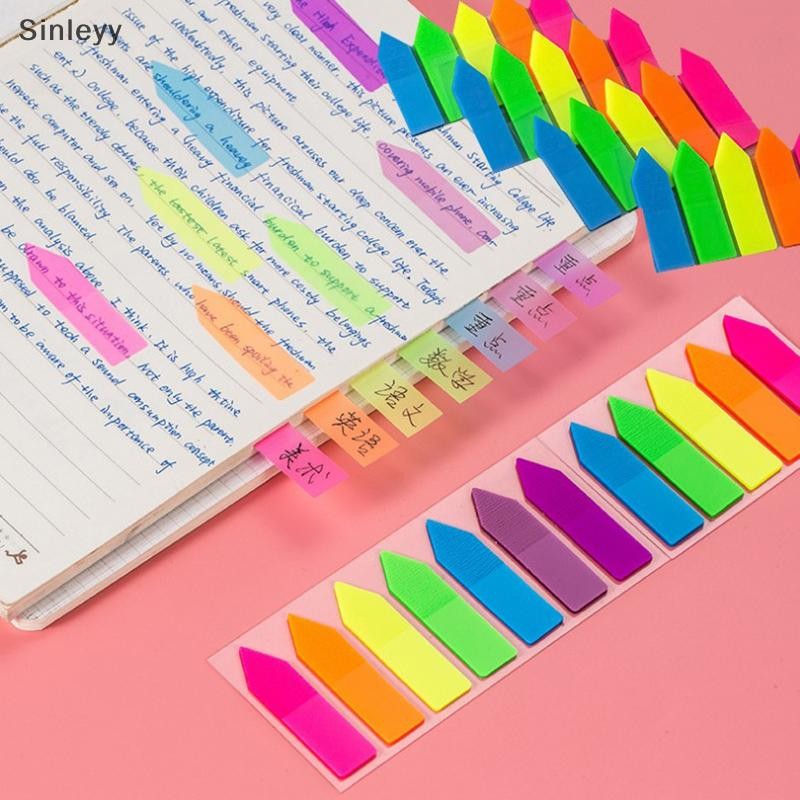 Nle 100 แผ่นกระดาษเรืองแสงรูปลูกศร Self Adhesive Memo Pad Sticky Notes N