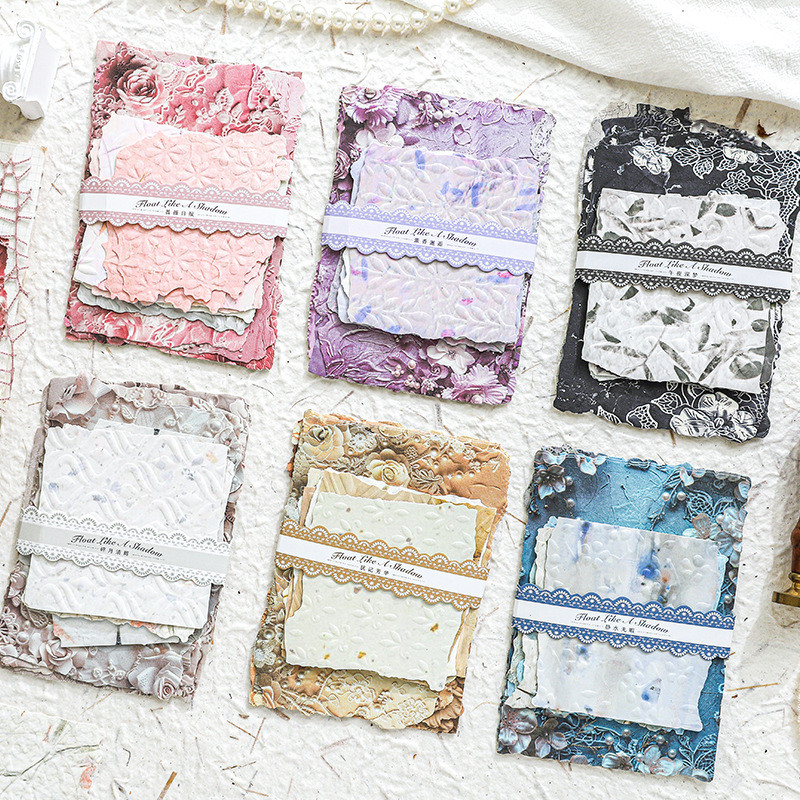 Qouzmo 20 ชิ้น/แพ็คVINTAGE เรือสําเภาภาพตัดปะวัสดุกระดาษ[ดอกไม้ลอย Ruoying Series]diy ScrapBook อุปกรณ์ไดอารี่อัลบั้ม Deco กระดาษเครื่องเขียน