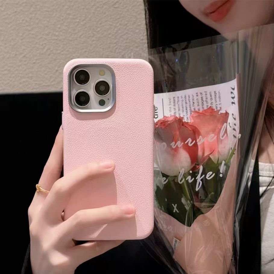 เครื่องหนัง ซิลิโคนนิ่ม เคสโทรศัพท์มือถือแบบนิ่ม สีทึบ เคสไอโฟน สําหรับiPhone 16 15 14 13 12 11 Pro Max 14 15 16 Plus - รูปที่ 3