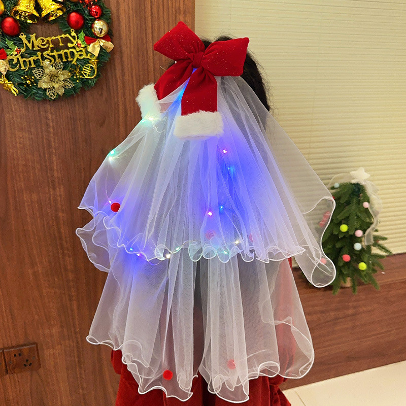 พร้อมส่ง ผ้าคลุมผมเจ้าสาว มีหวีสับ หลายแบบ ตรงปก Veil LED ทรงโบว์ เหมาะสำหรับงานปาร์ตี้คริสต์มาส